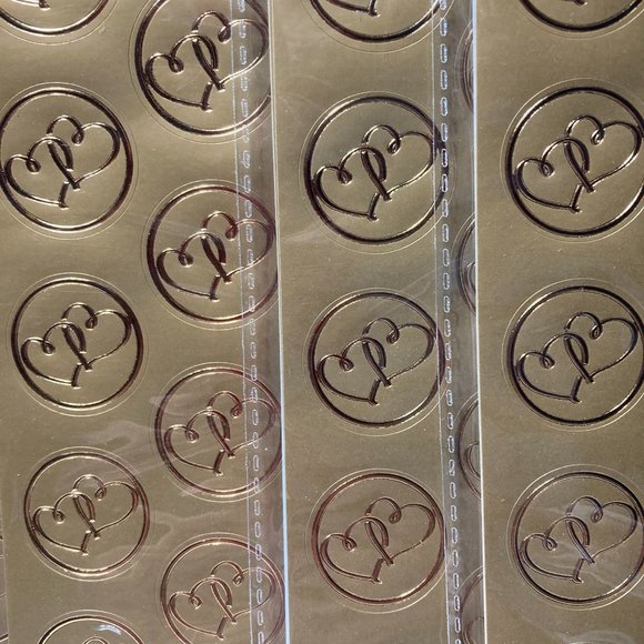 Double Heart Seals Gold Stickers for Cards Crafts - Picture 9 of 12